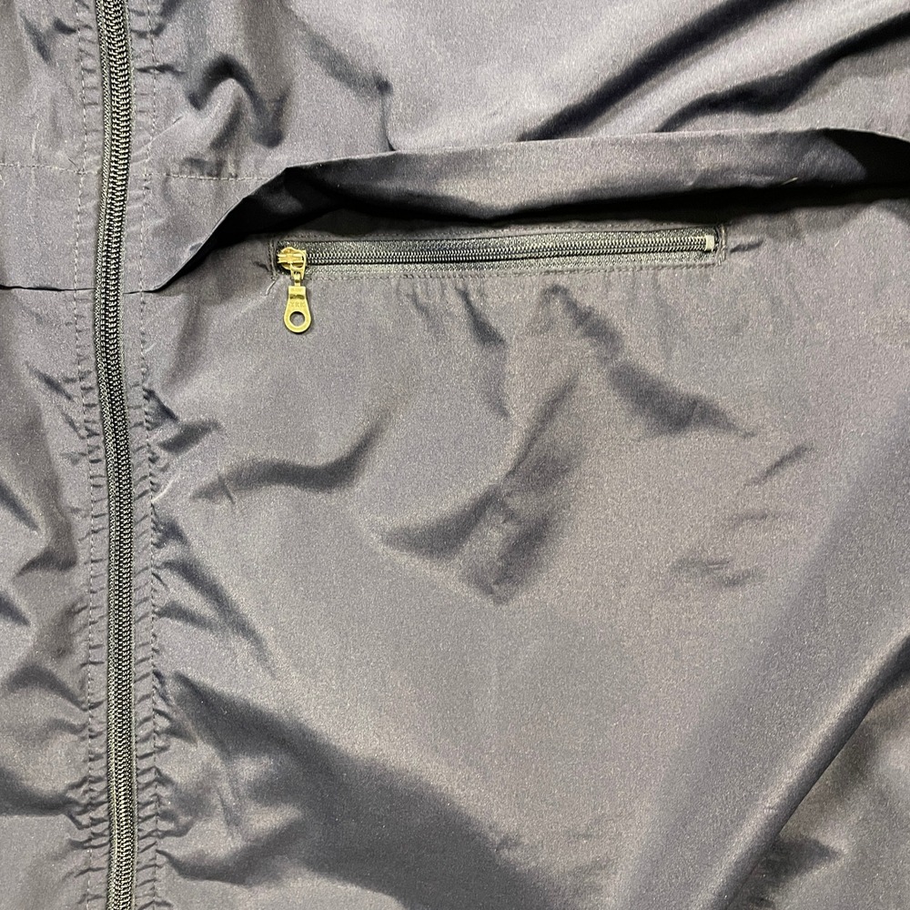 Eddie Bauer Men Navy Yellow Full Zip Windbreaker With Hood Jacket XL Lightweight - Picture 4 of 13